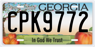 GA license plate CPK9772