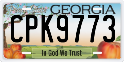 GA license plate CPK9773