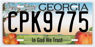 GA license plate CPK9775