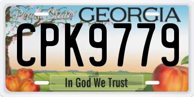 GA license plate CPK9779