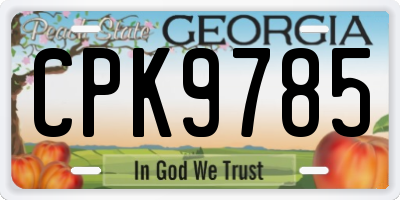 GA license plate CPK9785
