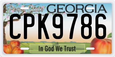 GA license plate CPK9786