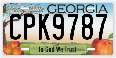 GA license plate CPK9787