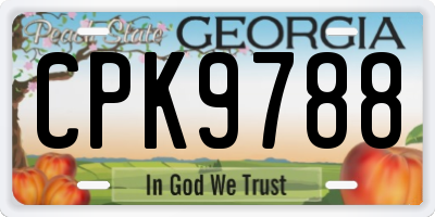 GA license plate CPK9788