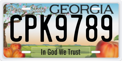 GA license plate CPK9789
