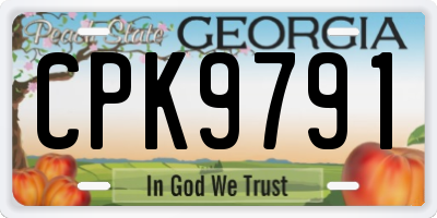 GA license plate CPK9791