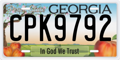 GA license plate CPK9792