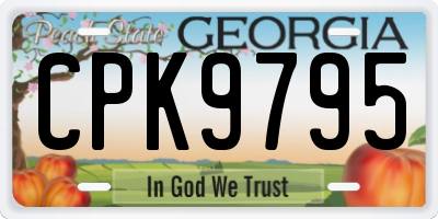 GA license plate CPK9795