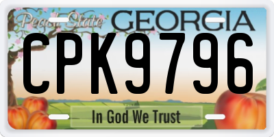 GA license plate CPK9796