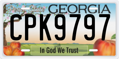 GA license plate CPK9797