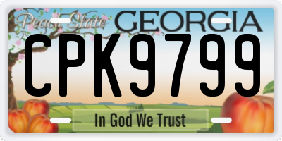 GA license plate CPK9799