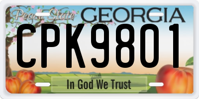 GA license plate CPK9801
