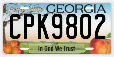 GA license plate CPK9802