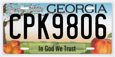 GA license plate CPK9806