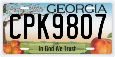 GA license plate CPK9807