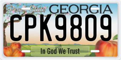 GA license plate CPK9809