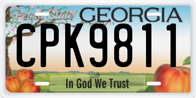 GA license plate CPK9811