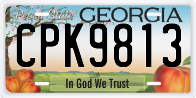 GA license plate CPK9813