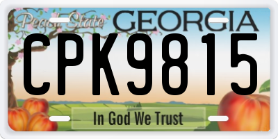 GA license plate CPK9815