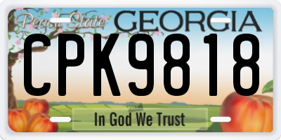 GA license plate CPK9818