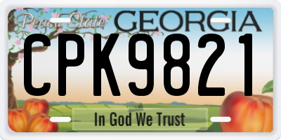 GA license plate CPK9821
