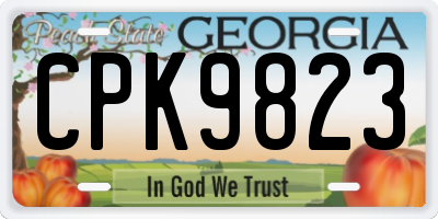 GA license plate CPK9823