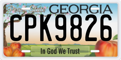GA license plate CPK9826