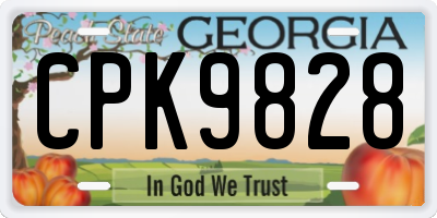 GA license plate CPK9828