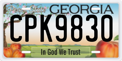 GA license plate CPK9830