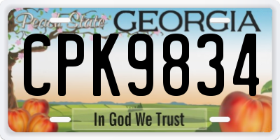 GA license plate CPK9834
