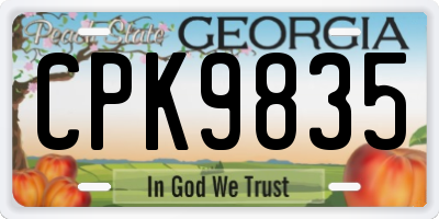 GA license plate CPK9835