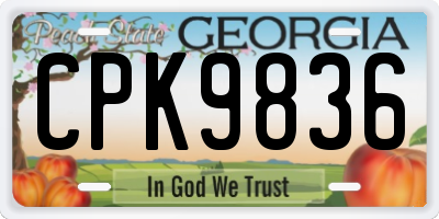 GA license plate CPK9836
