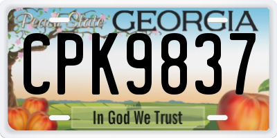 GA license plate CPK9837