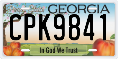 GA license plate CPK9841