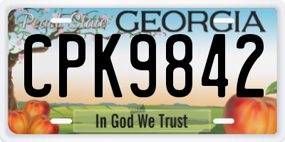 GA license plate CPK9842