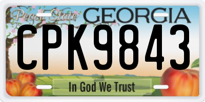 GA license plate CPK9843