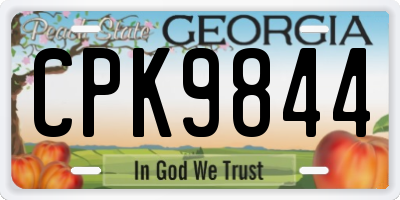 GA license plate CPK9844