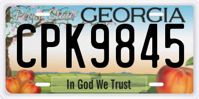 GA license plate CPK9845