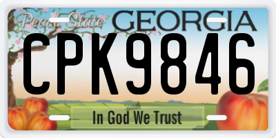 GA license plate CPK9846