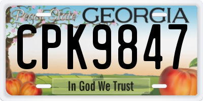 GA license plate CPK9847