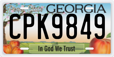 GA license plate CPK9849