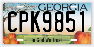 GA license plate CPK9851