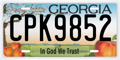 GA license plate CPK9852