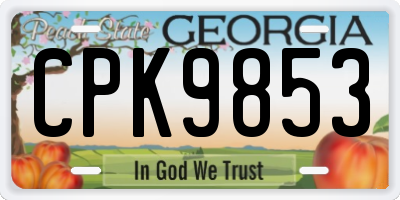 GA license plate CPK9853