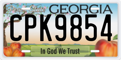 GA license plate CPK9854