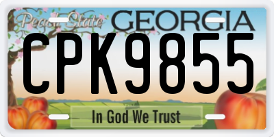 GA license plate CPK9855