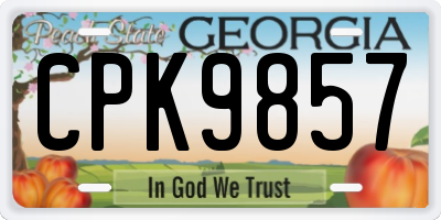 GA license plate CPK9857