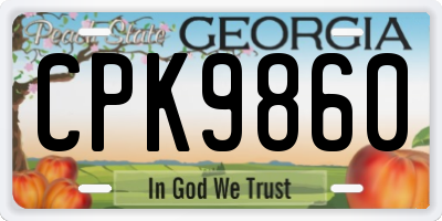 GA license plate CPK9860