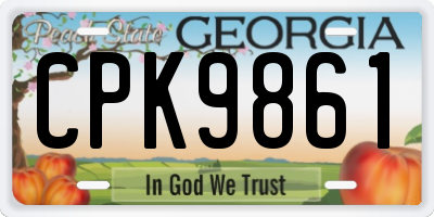 GA license plate CPK9861