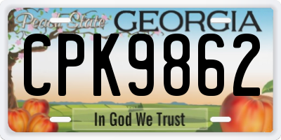 GA license plate CPK9862